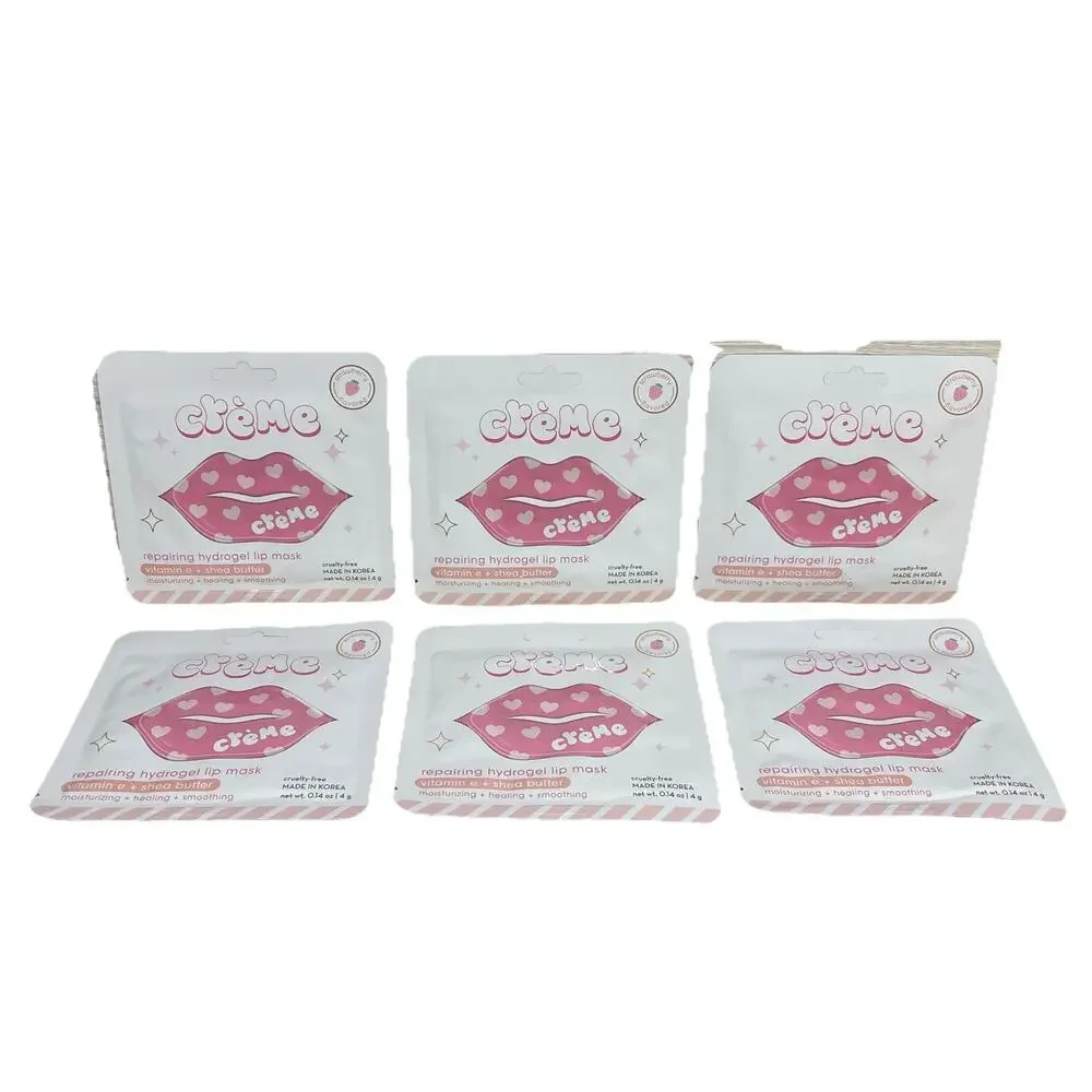 Crème Shop Repairing Hydrogel Lip Mask Strawberry Vitamin E + Shea Butter 6 Pack